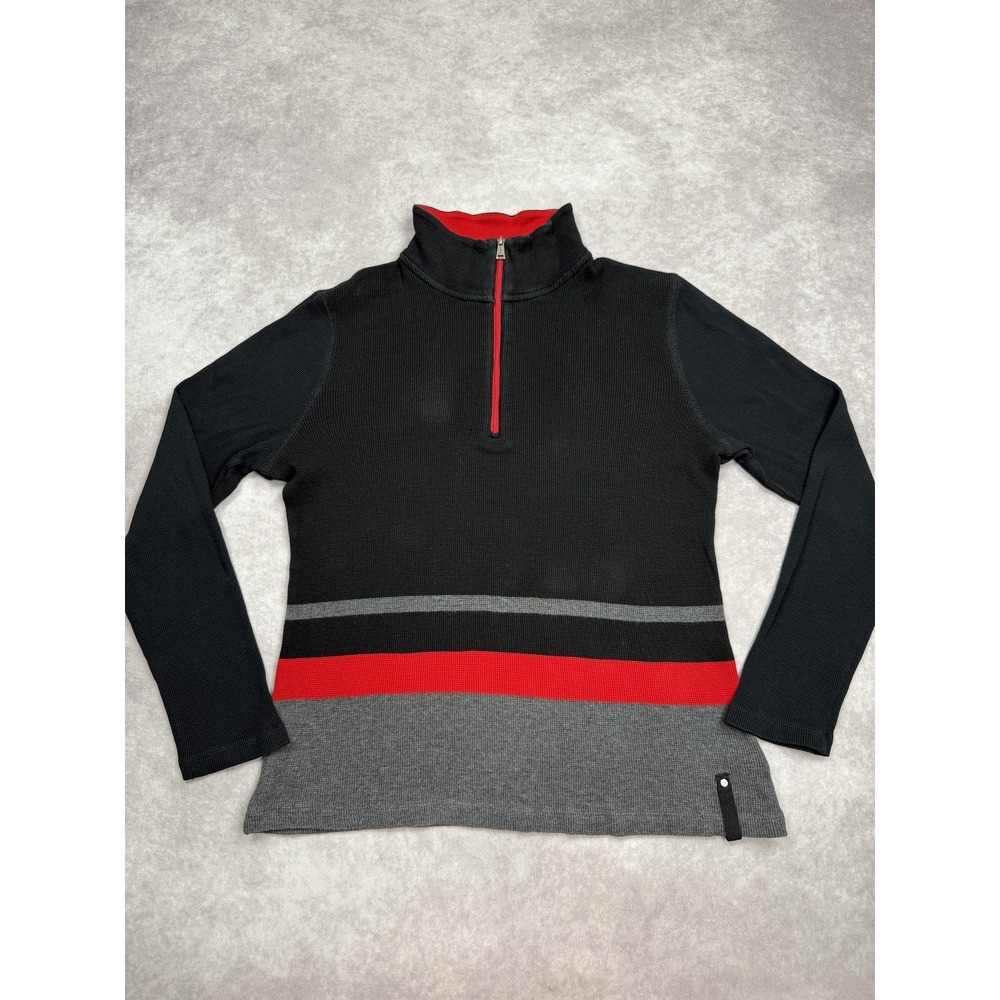 VTG Lauren Ralph Lauren Sweater Womens Large Striped Half‎ Zip Pullover
